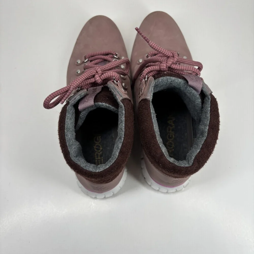 Cole Haan ZERØGRAND Women's 9.5B Mauve/Pink Leather Waterproof Hiker Boot W14044